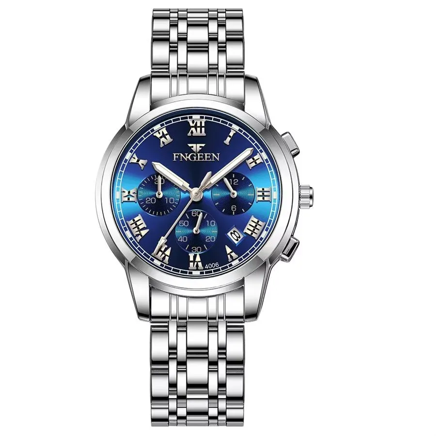 Elegant Steel Band Quartz Men's Sporty Watch