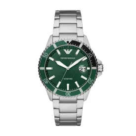 Emporio Armani Silver Green Face Gents Watch