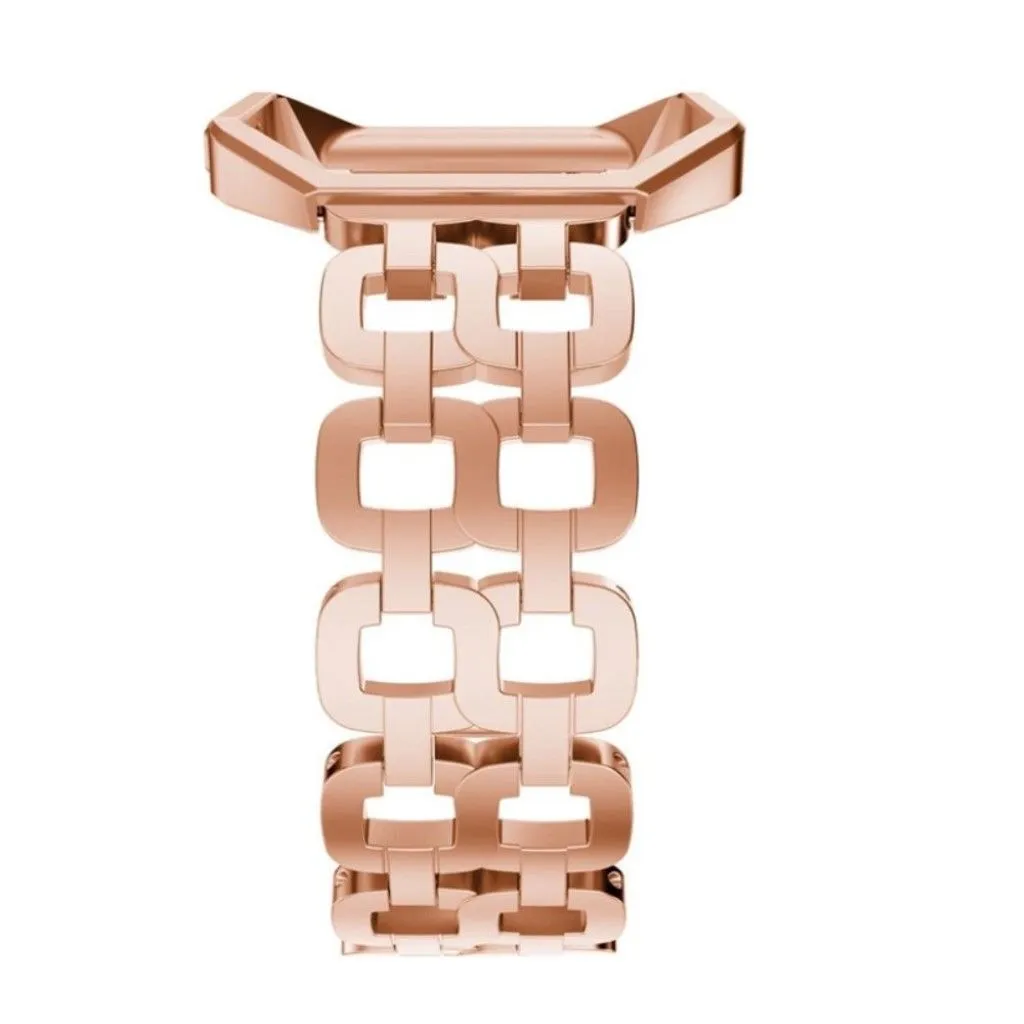 Fitbit Blaze stylish 8-shape stainless steel watch strap plus frame - Rose Gold