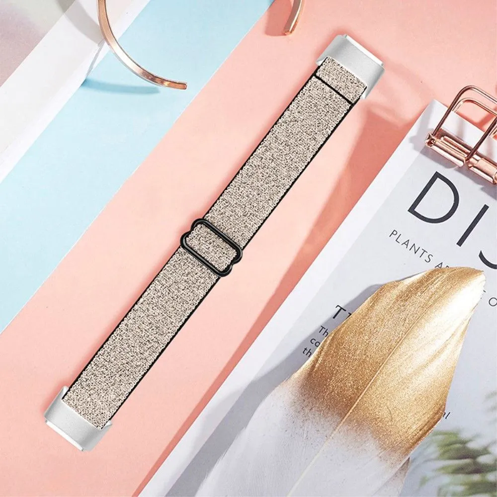 Fitbit Luxe elastic nylon watch strap - Glitter Gold