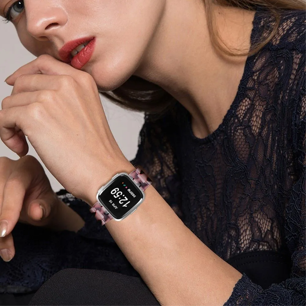 Fitbit Versa 2 /  Versa Lite cool resin watch strap  - Pink / Black