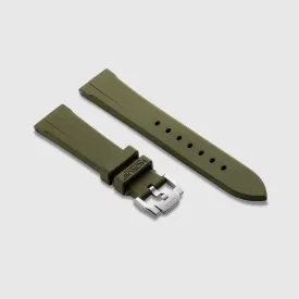 FKM Rubber Strap for Rolex Daytona on Leather - Moss Green