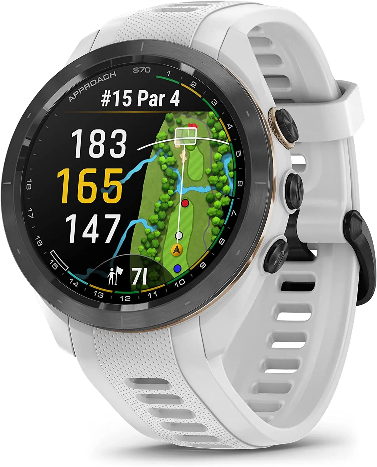 Garmin Approach S70, 42mm, Premium GPS Golf Watch, White