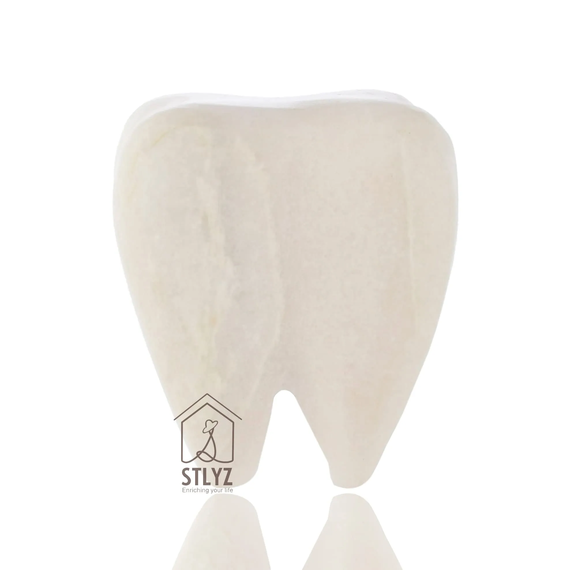 Grahvatika Marble Table Dcor Clock, Tooth Shaped Watch for Dentist Desk,Marble Paper Weight, Ideal Gift for Dentist and Doctors