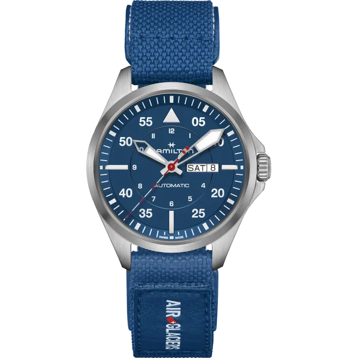 HAMILTON - KHAKI AVIATION PILOT DAY DATE AUTO - AIR-GLACIERS EDITION - H64655941