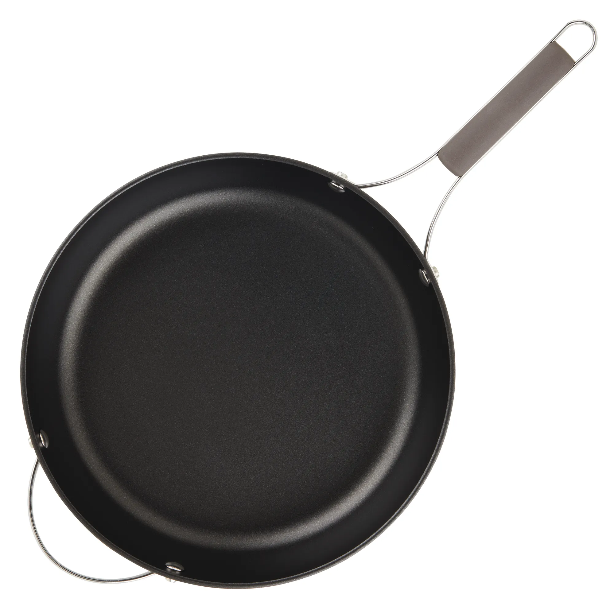 Hard-Anodized Nonstick 12.25" Deep Frying Pan with Helper Handle