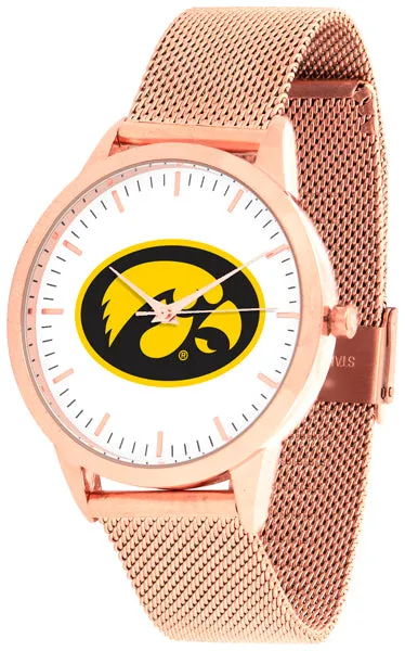 Iowa Hawkeyes Statement Mesh Band Unisex Watch - Rose