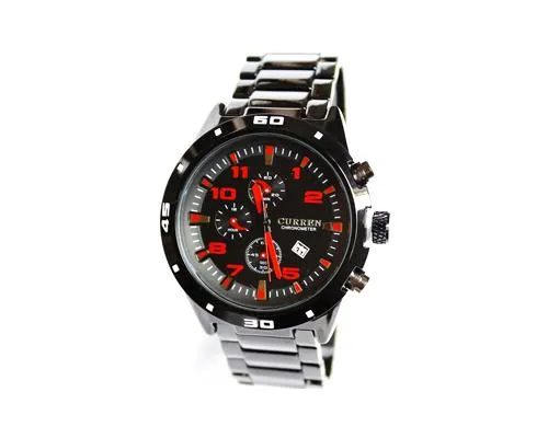 Men Quartz Adjustable Steel Band Calendar Chronometer Watch