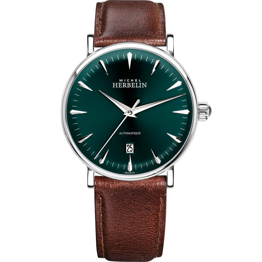 Michel Herbelin 1647/AP16BR Green Dial Automatic Mens Watch