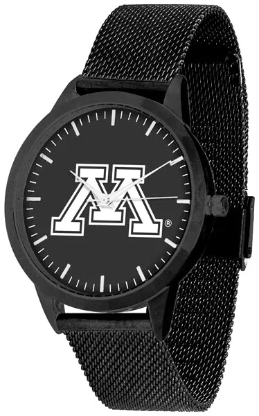 Minnesota Gophers Statement Mesh Band Unisex Watch - Black - Black Dial