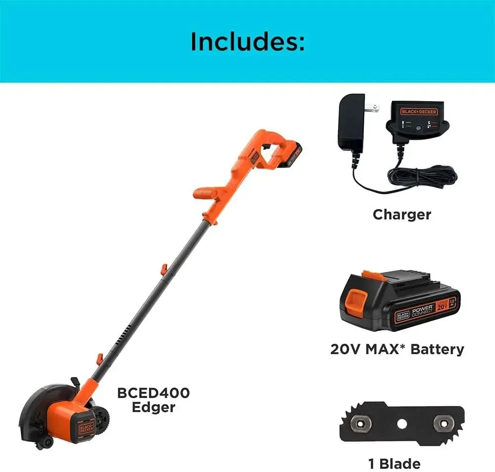 Open Box -  BLACK DECKER 20-Volt Lithium-Ion Cordless Edger with 1.5 Ah Battery and Charger