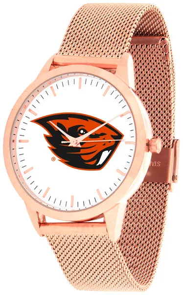 Oregon State Statement Mesh Band Unisex Watch - Rose