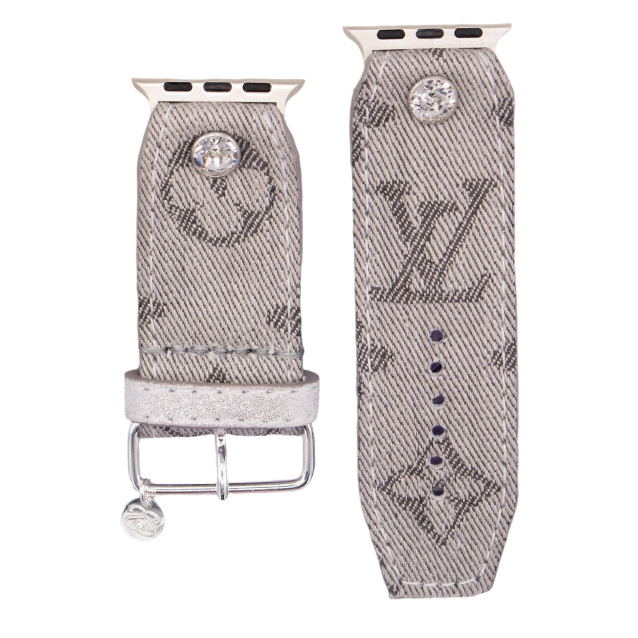 PRE-ORDER - Upcycled LV Grey Denim Customizable Watchband