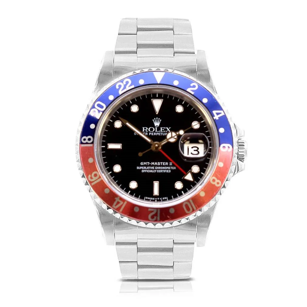 Rolex GMT Master II "Pepsi" 40mm Steel Watch - Ref: 16710