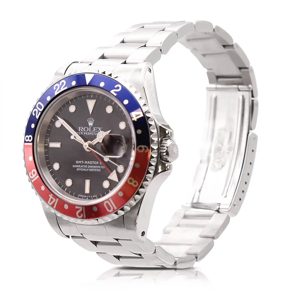 Rolex GMT Master II "Pepsi" 40mm Steel Watch - Ref: 16710