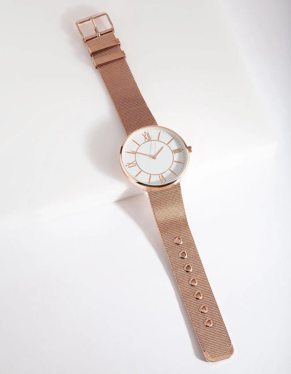 Rose Gold Classic Mesh Strap Watch