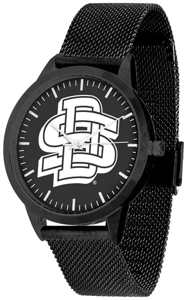 South Dakota State Statement Mesh Band Unisex Watch - Black - Black Dial