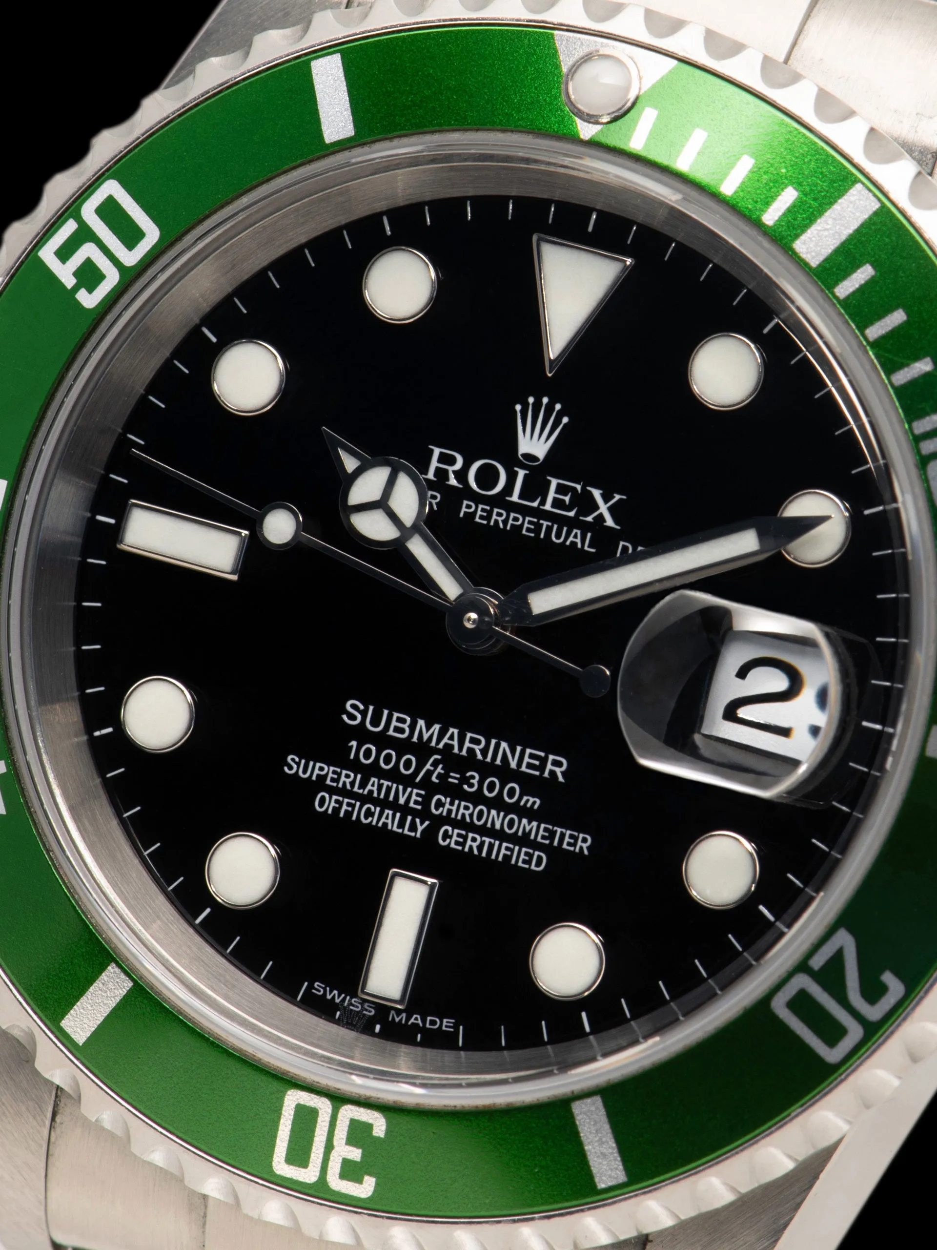 *Unpolished* 2005 Rolex Green Submariner (Ref. 16610LV) "Kermit" Mk. IV Dial