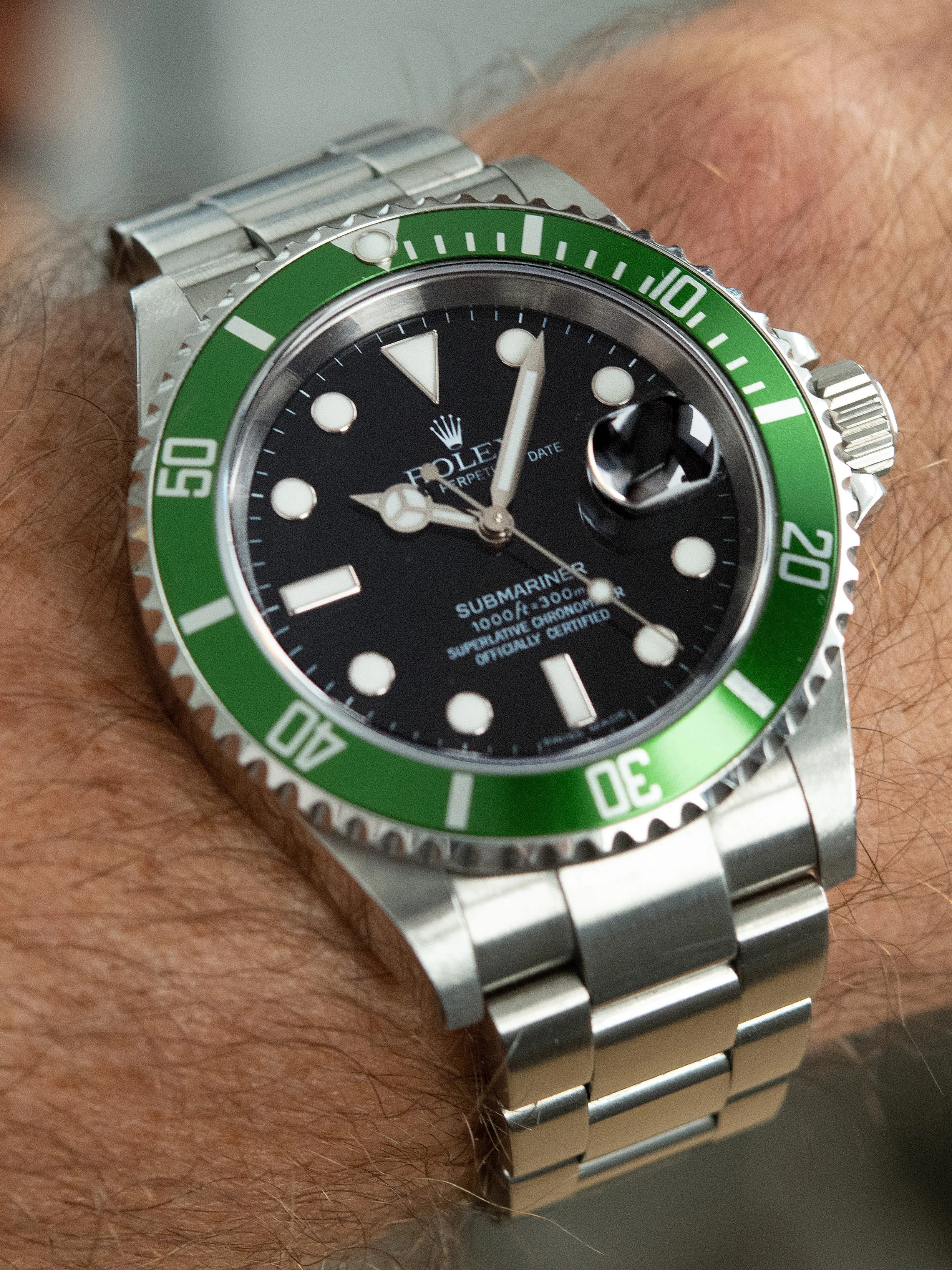 *Unpolished* 2005 Rolex Green Submariner (Ref. 16610LV) "Kermit" Mk. IV Dial